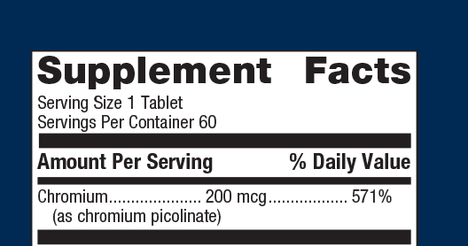 Chromium Picolinate Label